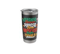 Dasher Dancer Prancer Vixen Funny Christmas Drinking Poem Stainless Steel Insulated Tumbler