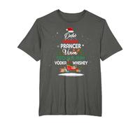 Dasher Dancer Prancer Vixen Tequila Rum Vodka Whiskey Xmas T-Shirt, Men's Big and Tall, Asphalt Grey, 6X Tall