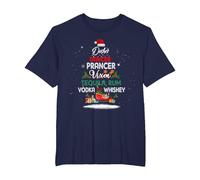 Dasher Dancer Prancer Vixen Tequila Rum Vodka Whiskey Xmas T-Shirt, Men's Big and Tall, Navy Blue, 4X Tall