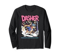 Dasher Reindeer Christmas Speeding Fun Long Sleeve T-Shirt
