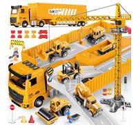 dashfor Toys For 3-7 Year Old Boys: Construction Toys Set Toddler Car Truck Toy - Bulldozer Crane Digger Dump Trucks, Gifts For 3 4 5 6 7 Year Old Boys Girls