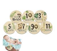 DASHIELL Baby Cards,Baby Announcement Cards Photo Prop Discs | Double Sided Wooden Photo Prop Discs, Baby Blocks, Pregnancy Journey Sign