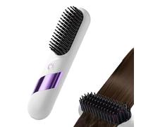 DASHIELL Hair Straightening Brush, 4 Temp Settings USB Rechargeable LED Display Fast Heating, Cordless Hair Straightener, for Travel Home Business Trip, Office Workers Students