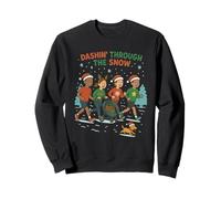 Dashin' through the snow fun run runners jog park friends Sweatshirt