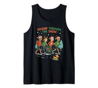Dashin' Through The Snow Fun Run Runners Jog Park Friends Tank Top