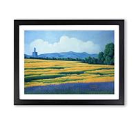 Dashing Bluebell Field Framed Print | A2 Black Framed Wall Art | Ready to Hang | Modern Nature Picture | Living Room Bedroom Lounge Office