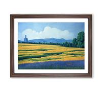 Dashing Bluebell Field Framed Print | A2 Walnut Framed Wall Art | Ready to Hang | Modern Nature Picture | Living Room Bedroom Lounge Office
