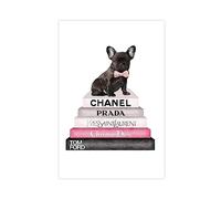 Dashing French Bulldog Fashion Canvas Poster Wall Art Decor Print Picture Paintings for Living Room Bedroom Decoration Unframe-style 08x12inch(20x30cm)