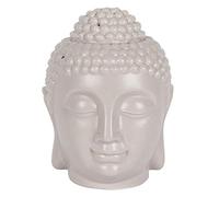 Dashing Grey Ceramic Large Buddha Head Oil Burner - 20cm x 13cm (1 Pc.) - Luxurious Design, Premium Material, Aromatherapy Accessory - Ideal for Home & Office Decor
