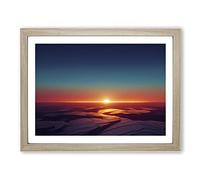 Dashing Sunset Framed Print | A2 Oak Framed Wall Art | Ready to Hang | Modern Landscape Picture | Living Room Bedroom Lounge Office