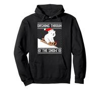 Dashing through the snow cute white bear ugly sweater Pullover Hoodie