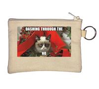Dashing Through The Snow no Hate Christmas Meme Key Chain Coin Purse Beige