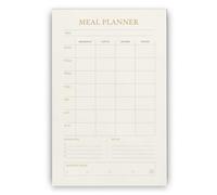 Dashleigh Magnetic Meal Planner Notepad - Weekly Menu Pad for Fridge with 50 Tear-Off Sheets, Breakfast Lunch Dinner Snacks Columns, Champagne Gold Aesthetic, 5.5x8.5 Inch Kitchen Stationery, Elegant