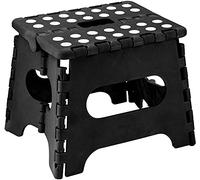 DASHMESH 7 Inch Black Folding Step Stool Lightweight Strong Compact Non-Slip Multi-Purpose Easy Carrying Foldable Stool for Kids & Adults, Kitchen Garden Bathroom