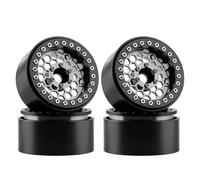 DashRC 1.9 Aluminum Beadlock Wheels, 12mm Hex RC Wheel Rims for RC Crawlers TRX4 SCX10 VS4-10 Gen7 Gen8 MST CFX Upgrades (Dark Titanium)