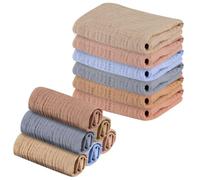 DASHUAIGE 12 Pack Baby Muslin Squares Baby Muslin Cloths Washcloths Natural Cotton Baby Wipes Baby Essentials for Newborn Baby Wiping Bathing Feeding
