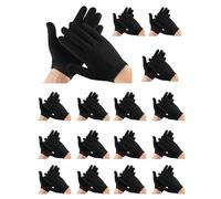DASHUAIGE 16 Pairs White Cotton Gloves, Breathable & Stretchable Work Gloves for Hand Care, Spa, Inspection, and General Maintenance(Black)