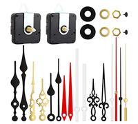 DASHUAIGE 2 Pack Silent Quartz Clock Movement, 6 Pairs Long Axis and Short Axis Clock Mechanism with Manual battery power, Wall Clock Mechanism Parts Motor Replacement DIY Repair Parts (Mix color)