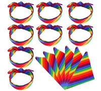 DASHUAIGE 8 Pieces Rainbow Bandana,Gay Pride Rainbow Stripe Bandana Headband Square Scarf for Party Celebration