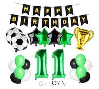 DASHUAIGE Football Balloon 11 Birthday Decoration Green 11th Birthday Decoration Boys Happy Birthday Garland Deco Balloons for Kids Boy Birthday Party Football Deco (11th) (ZQ001)