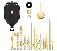 DASHUAIGE Silent Pendulum Quartz Clock Movement,6 Pairs Long Axis & Short Axis Clock w/ Manual Battery Power,Pendulum Clock Mechanism Parts Motor Replacement DIY Repair Parts (Gold) (YBNZ001)