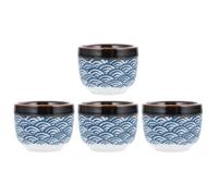 DASHUMIL Japanese Sake Cup Set 4Pcs Ceramic 35ml Rice Wine Cups Easy to Clean Suitable for Hot Water