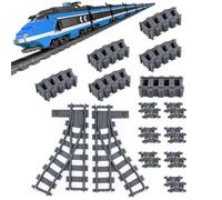 DASIAUTOEM Building Blocks Train Rails Set, 40 Pieces City Railway Rails for Train, Railway Rails City Train Accessories for Train, City Rails Set, Extension Set for Children, Boys, Girls