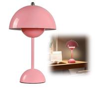 DASIAUTOEM Mushroom Lamps, Touch Dimmable Table Lamp, LED Battery Table Lamps Wireless, 3000K - 6000K Modern Rechargeable, Mushroom Lamp with 3 Brightness Modes, Decorative Retro Desk (Pink)