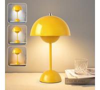 DASIAUTOEM Mushroom Table Lamp, LED Battery Operated, Touch Dimmable, 3 Colours, Modern Rechargeable, Macaron Lamp with 3 Brightness Modes, Decorative Retro Bedside