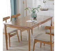 DASIAUTOEM Transparent Table Film, Transparent Tablecloth 100 cm Wide, Sold by the Metre 0.13 mm Thick, Waterproof, Washable PVC Film, Greaseproof Table Protector (100 x 100 cm)
