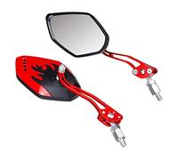 Dasing 2 Pcs Universal Motorbike View Mirror Motorcycle Rearview Mirrors 360 Degree Rotation Motorcycle Motorbike Scooter Side Mirrors 8 / 10mm Black + red