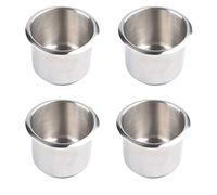 Dasing 4Pcs Stainless Steel Drink Holder, Universal Cup Holder 68X55mm for Poker Table, Couch, RV, Boat, Yacht, Car