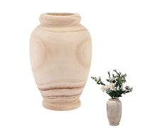 Dasing Handmade Wooden Vase, Decoration for Displaying Dried Grasses and Flowers, Solid Wood Ware Flower Ornament