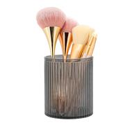 DASITON Makeup Brush Holder Organiser, Acrylic Makeup Brush Cup, Vintage Striped Make Up Brush Holder for Vanity, Bathroom Countertop, Toothbrush Holders, Pen Holder for Desk Storage (Black)