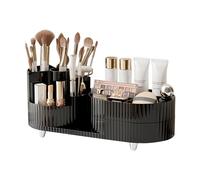 DASITON Makeup Organiser, 360° Rotating Makeup Brush Holder, Large Capacity Cosmetic Display Case Dressing Table Organiser, Makeup and Skincare Storage Organiser for Vanity, Bathroom, Desk (Black 01)