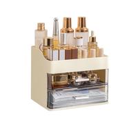 DASITON Makeup Organiser with 2 Drawers, Large Capacity Makeup Cosmetic Organisers for Vanity Dresser Bathroom Countertop, Vanity Organiser Makeup Storage Box for Skincare, Eyeshadow, Lotions (Cream)