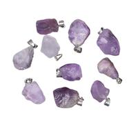DASJKDI 5pcs/lot Stone Pendant Irregular Rough Quartz Crystal Charms