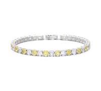 DASJKDI 925 Sterling Silver 4MM Multi-Color Cubic Zirconia Tennis Bracelet Bling Chain for Women Men Jewelry for parties & gatherings