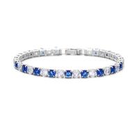 DASJKDI 925 Sterling Silver 4MM Multi-Color Cubic Zirconia Tennis Bracelet Bling Chain for Women Men Jewelry for parties & gatherings