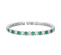 DASJKDI 925 Sterling Silver 4MM Multi-Color Cubic Zirconia Tennis Bracelet Bling Chain for Women Men Jewelry for parties & gatherings