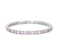 DASJKDI 925 Sterling Silver 4MM Multi-Color Cubic Zirconia Tennis Bracelet Bling Chain for Women Men Jewelry for parties & gatherings