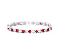 DASJKDI 925 Sterling Silver 4MM Multi-Color Cubic Zirconia Tennis Bracelet Bling Chain for Women Men Jewelry for parties & gatherings