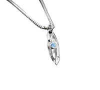 DASJKDI Blue Zircon Wish Stone Pendant Necklace For Men | Metal Chain Vintage Party Jewelry