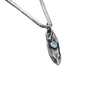 DASJKDI Blue Zircon Wish Stone Pendant Necklace For Men | Metal Chain Vintage Party Jewelry