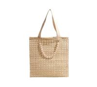 DASJKDI Crochet Tote Bag For Women Mesh Knit Shoulder Large Capacity Woven Solid Color For Travel Vacation for Summer Holiday(Khaki)