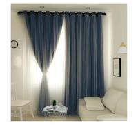 DASJKDI Double Layer Full Blackout Curtains Super Thick Insulated Complete Draperies With Tulle For Living Room Bedroom(HOOK_1 PCS W150 X H100CM)