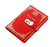 DASJKDI Journal A5 Creative Password Book Stationery Personal Diary Vintage Notebook With Lock School Office Supplies Writing Pads And Journals(Red)