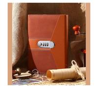 DASJKDI Journal A5 Notebook Lock Notes Student Girl Privacy Secret Password 240 Pages Handbook Office Agenda Planner School Stationery(Dark brown)