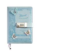 DASJKDI Journal A5 Retro Password Notebook With Lock Journals Thicken Hand Ledger Handbook Student Notepad Diary Binder Stationery(D-135x200mm-line)