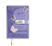 DASJKDI Journal A5 Retro Password Notebook With Lock Journals Thicken Hand Ledger Handbook Student Notepad Diary Binder Stationery(B-135x200mm-line)